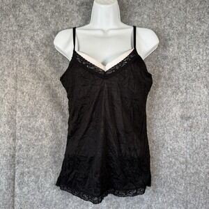 Y2k 2000s GLO Lace Cami Tank  Top Juniors Size Large Built‎ in Bra Layered Vamp